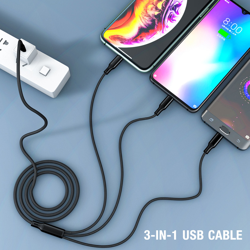 Ảnh Cáp Sạc PD Fonken 3 Trong 1 Type C Sang USB-C / Micro USB / iOS 2
