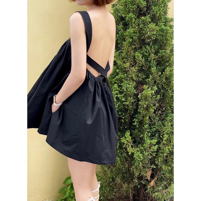 ĐẦM DÂY CÁCH ĐIỆU LƯNG SIÊU XINH HAI MÀU ĐEN NUDE - YIKO DRESS