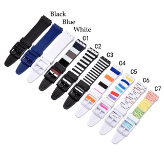 Dây Đeo Đồng Hồ SWATCH 16mm 17mm 19mm Bằng PVC Cao Su Mềm Chống Thấm Nước