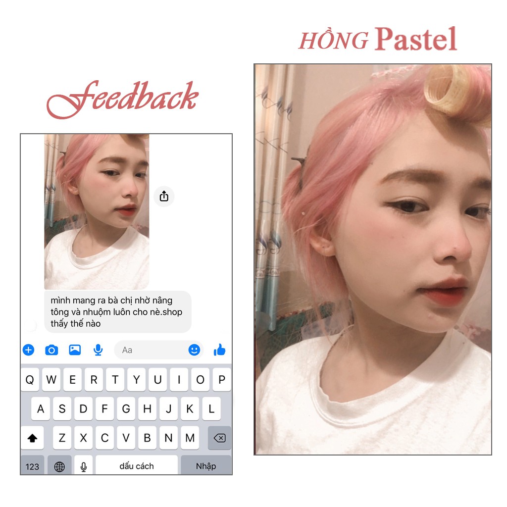 Thuốc nhuộm tóc màu HỒNG PASTEL 100ML  màu nhuộm lên mầu chuẩn tone