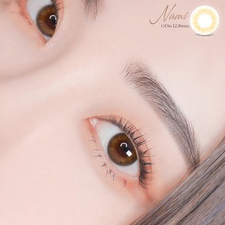 Lens mắt nâu mật ong độ cận 0-8 Nami nhãn hiệu Angel Eyes, kính áp tròng màu nâu tây tự nhiên đường kính 12.8mm