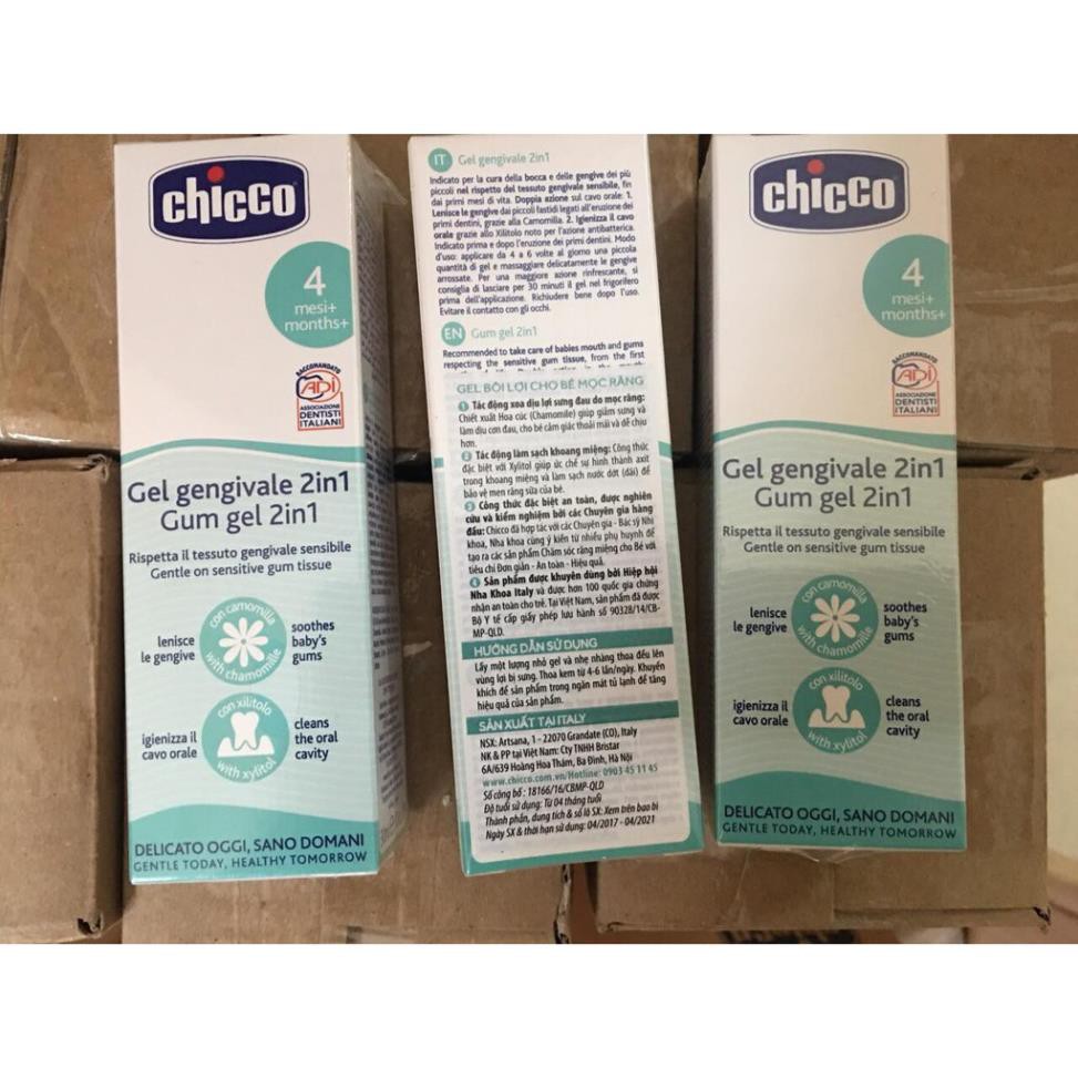 Gel Bôi Lợi Chicco Cho Bé Chuẩn Bị Mọc Răng Giúp Làm Sạch Miệng, Giảm Sưng Đau Cycybabyhome SSĐT