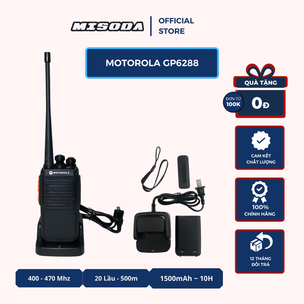 Bộ đàm Motorola GP6288, GP680, 16 kênh, nhỏ nhẹ, loa to | Shopee Việt Nam