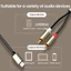 Loa YRBWD Type C đến 2 RCA 1m USB C Dòng âm thanh Dây Aux
