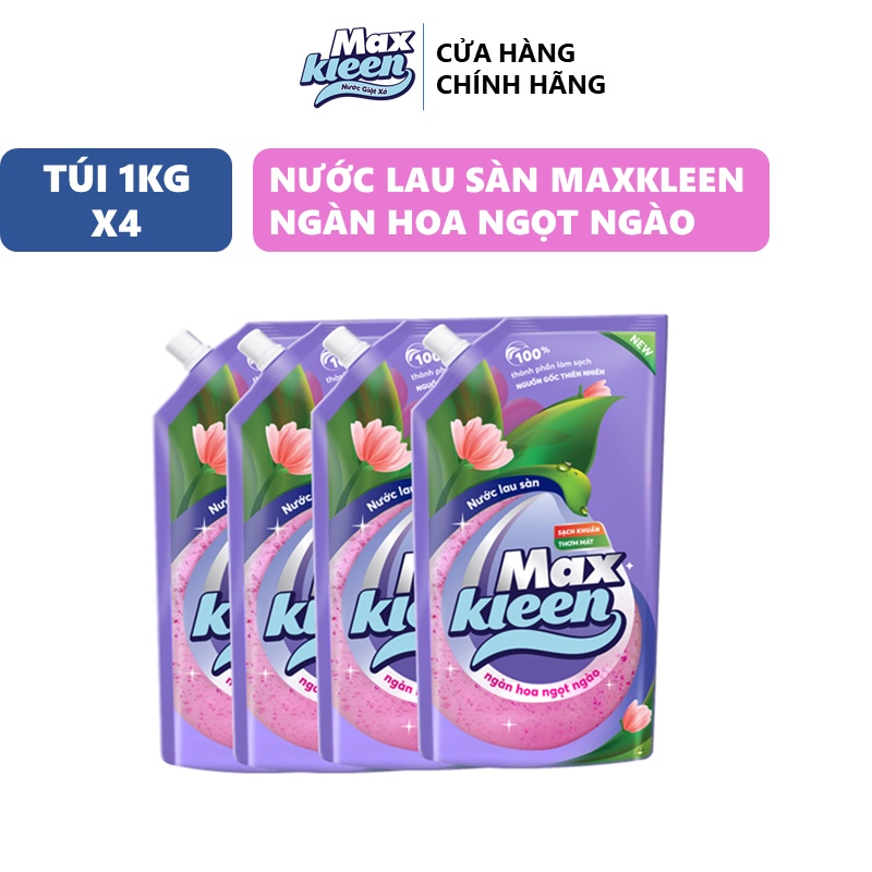 Ảnh Combo 4 Túi Nước Lau Sàn Ngàn Hoa Ngọt Ngào MaxKleen (1Kg/túi) 2