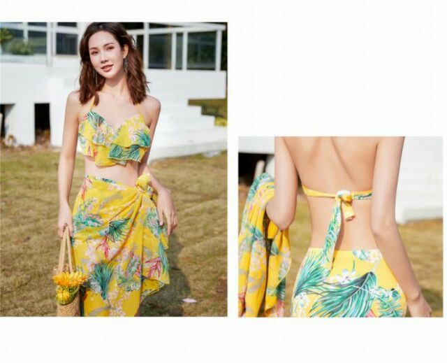 Bikini kèm khăn siêu quyến rũ đi biển mã 6615