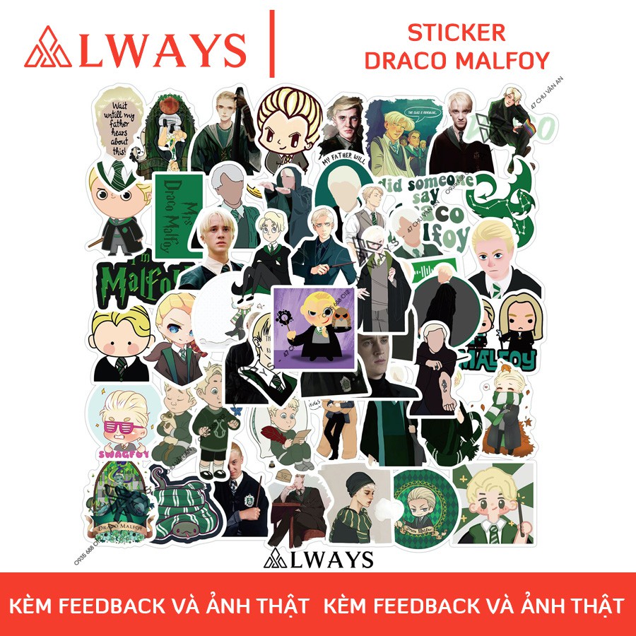 50 STICKER DRACO MALFOY - CHỐNG NƯỚC - DÁN MŨ BẢO HIỂM, ĐÀN, XE, LAPTOP ...