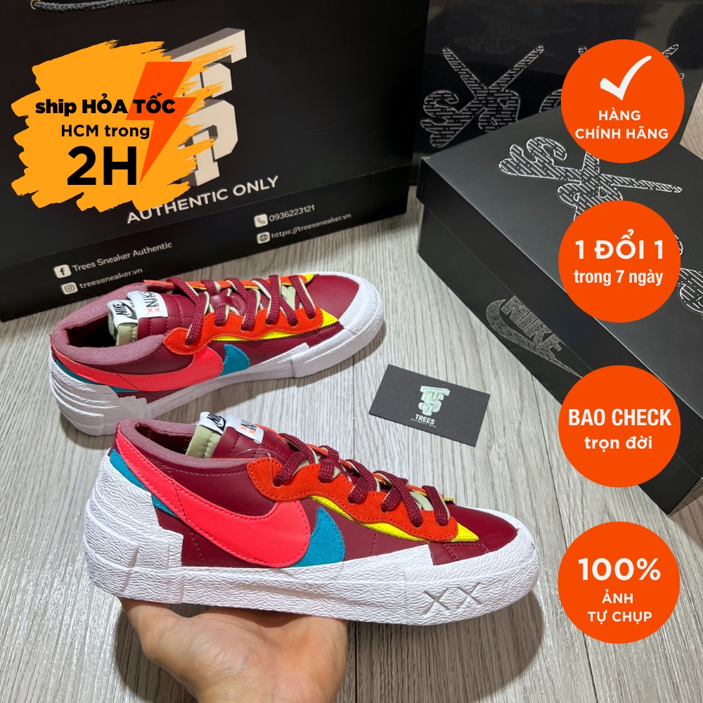 Chính Hãng] Giày Thể Thao Nike X Sacai X Kaws Blazer Low Team Red Dm7901  600 | Shopee Việt Nam