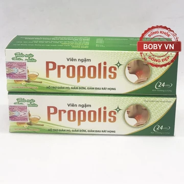 Viên ngậm giảm ho Propolis - Hỗ trợ giảm ho, giảm đờm, giảm đau rát họng (Hộp 24 viên)