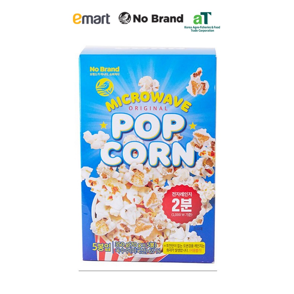 Bắp Rang Bắp Nổ Dùng Trong Lò Vi Sóng Microwave Popcorn No Brand 350g (7g x 5 gói) - Emart VN