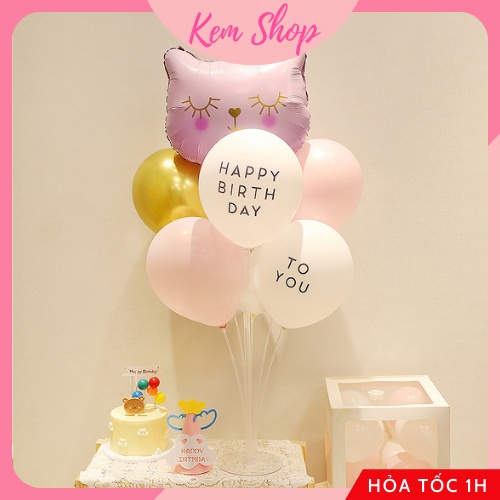 Set bóng kèm trụ bóng 7 nhánh cao 70cm trang trí sinh nhật, đám cưới, sự kiện siêu đẹp - K300