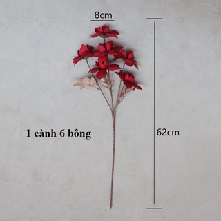 Hoa giả - hoa nhài tây cành 62cm 6 bông trang trí nhà cửa, cửa tiệm, studio chụp ảnh
