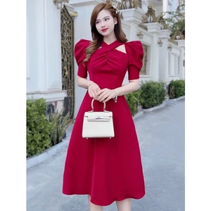 Đầm xoè sang chảnh vải FORD siêu xinh tôn dáng cho các nàng , thời trang tinh tế hot hit cho các chị em HIYU FASHI