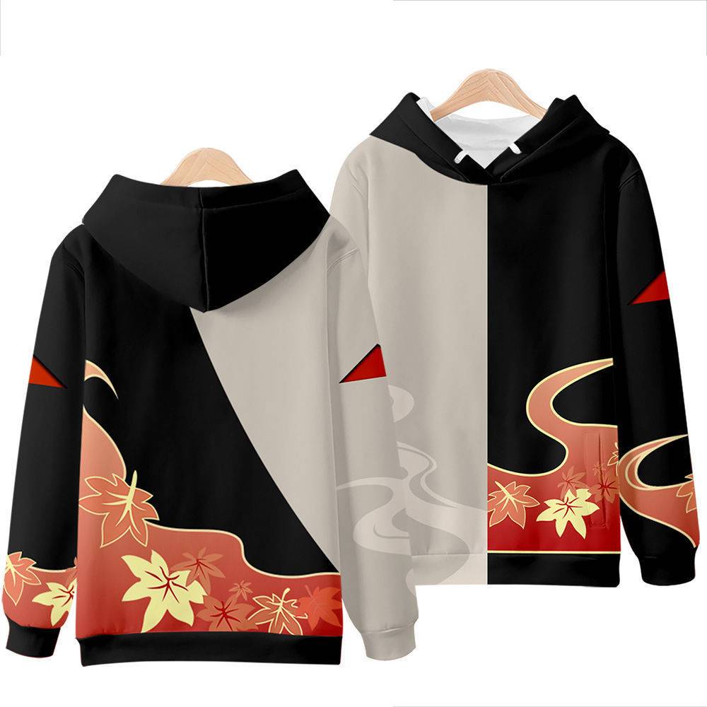 Sq2 Hot Anime Genshin Tác Động Áo Dài Tay Dây Kéo Áo Có Mũ Trùm Đầu Thường Ngày Kazuha Cosplay Áo Khoác Ngoài Plus Kích Thước