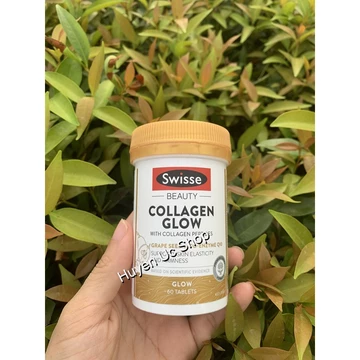 Viên uống giúp da căng mịn, sáng bóng Swisse Beauty Collagen Glow With Collagen Peptides