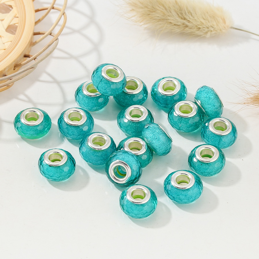 Bộ 2 Hạt Pha Lê Acrylic Đục Lỗ Thẳng Cỡ Lớn Dùng Làm Vòng Tay/Trang Sức Diy