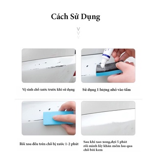 Kem Làm Mờ Vết Xước Xe Ô Tô,Xe Máy - Tặng Kèm Miếng Bọt Biển Đánh Bóng Xe