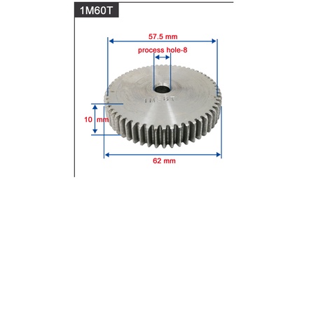 HOMEXO Ingranaggio Cilindrico 1M - In Acciaio 45# Per Trasmissione, Spessore 10mm, Scelta Denti 29T-60T - Foto 7