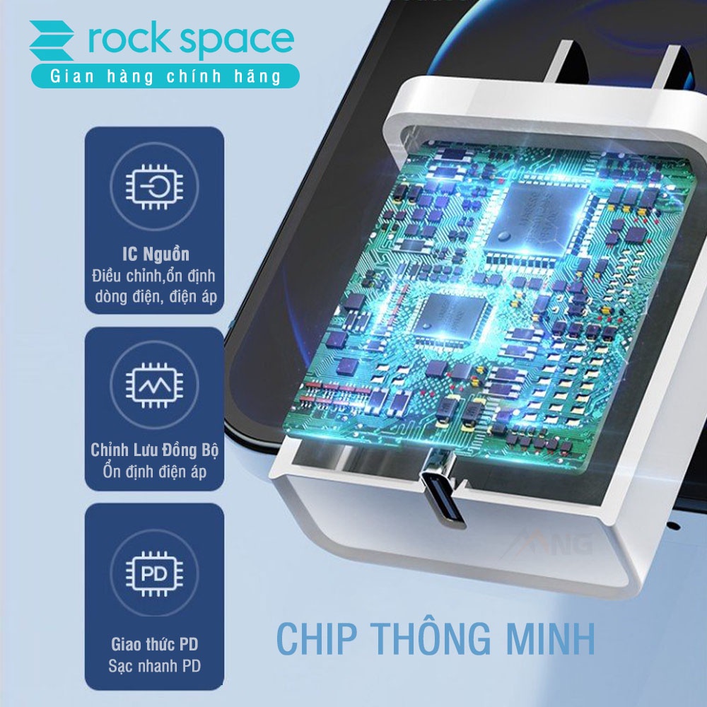 Mô tả Củ sạc nhanh iPhone PD 20W Rockspace T18 Bảo hành 12 tháng lỗi 1 đổi 1 - 3