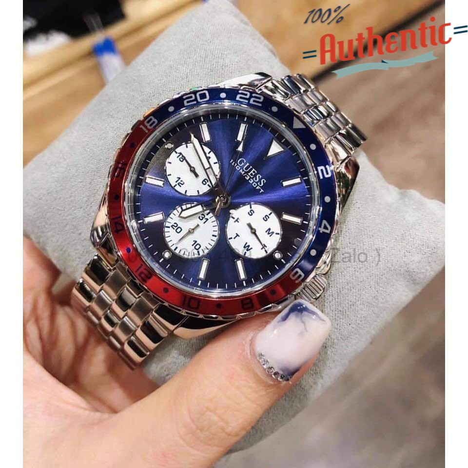 ng H Nam Guess Odyssey Blue Dial pepsi Bezel W1107G2 Shopee