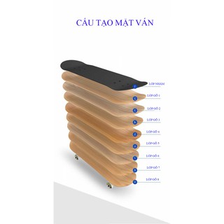 Ván Trượt Thi Đấu Mặt Nhám Bánh Cao Su Cỡ Lớn 80cm Chịu Lực 120kg Đại Nam Sport
