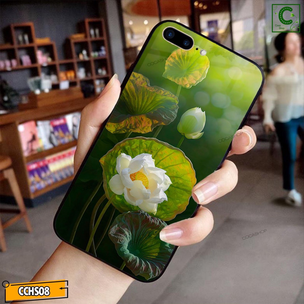 Ốp lưng iphone mặt kính in hình siêu đẹp  - Đóa sen trắng tinh khôi - 6/6plus/6s/6splus/7/7plus/8/8plus/x/.....