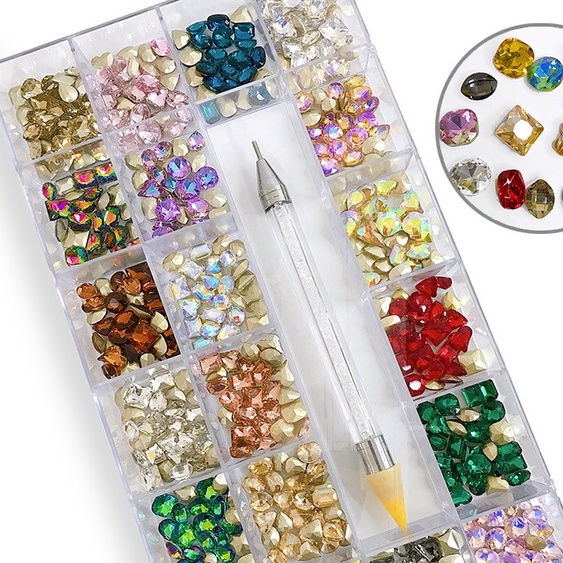 Khay Đá Khối Nail Mix Size To Nhỏ Tặng Kèm Phụ Kiện Làm Móng ANGELICA KDK