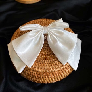 Kẹp tóc hình nơ Satin màu trắng thanh lịch thời trang cho cô dâu