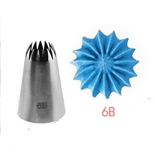 Đui Sò Bắt Kem 6B, Đuôi Bắt Hoa 15 Cánh Kem Tạo Hình Bánh Quy Cookies Thép Đúc Liền Khối Không Gỉ Dày Dặn Cứng Cáp