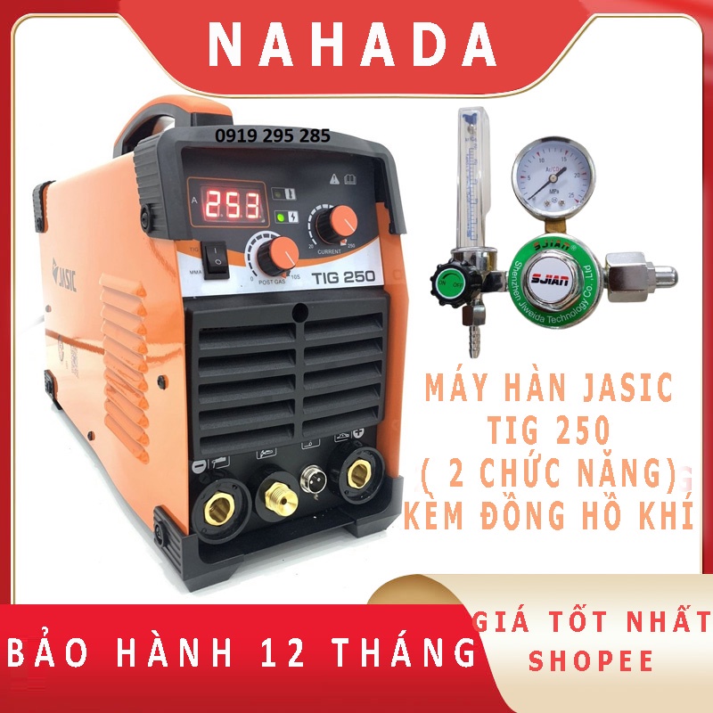 Máy Hàn Jasic Tig 250a Máy 2 Chức Năng Điện Tử Cầm Tay KÈm ĐỒng HỒ KhÍ