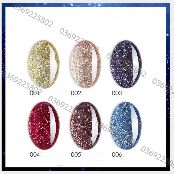 Sơn gel AS set 6 màu nhũ KC