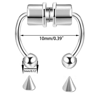 1 bộ khuyên mũi giả từ tính bằng thép không gỉ 316L