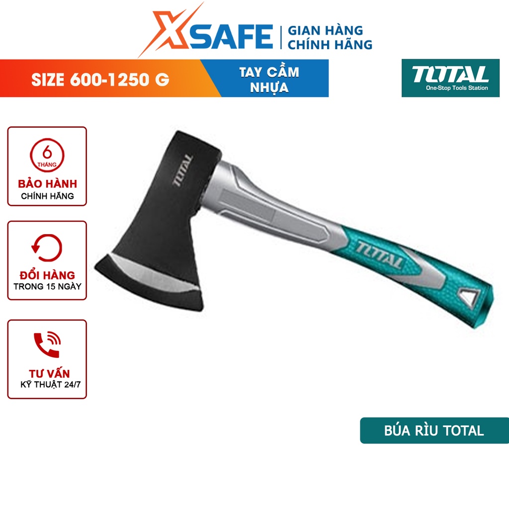 Búa rìu đa năng TOTAL, thép Cr-V cán nhựa dã ngoại, đi rừng, chặt cây ...