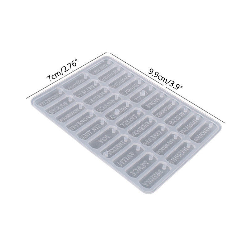 Khuôn Silicone Làm Vòng Tay Nhựa Epoxy Hình Chữ Tiếng Anh Truyền Cảm Hứng