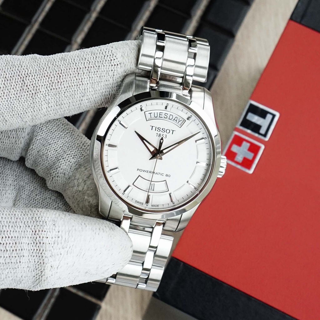 ng h Nam ch nh h ng Tissot 1853 T One T035.407.11.031.01 Powermatic 80 Size 39 M t tr ng L ch M y c D y kim lo i