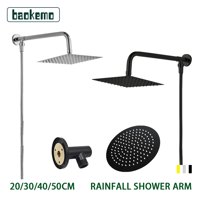 Set vòi hoa sen BAOKEMO gắn tường thép không gỉ mạ chrome cố định sử dụng trong phòng tắm