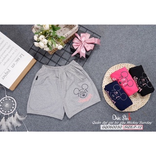 Quần đùi bé gái, quần cotton bé gái bo viền, quần đùi chất mát mặc hè bé gái, quần đùi size đại bé gái