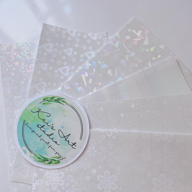 Decal trong - miếng dán hiệu ứng hologram trang trí bảo vệ card hình ảnh, toploader size 10x14cm