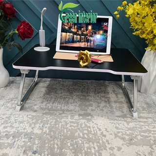 Bàn học thông minh Green interior, bàn làm việc chân thép xếp gọn có cốc để ly tiện lợi MÀU ĐEN VÂN GỖ TĐ