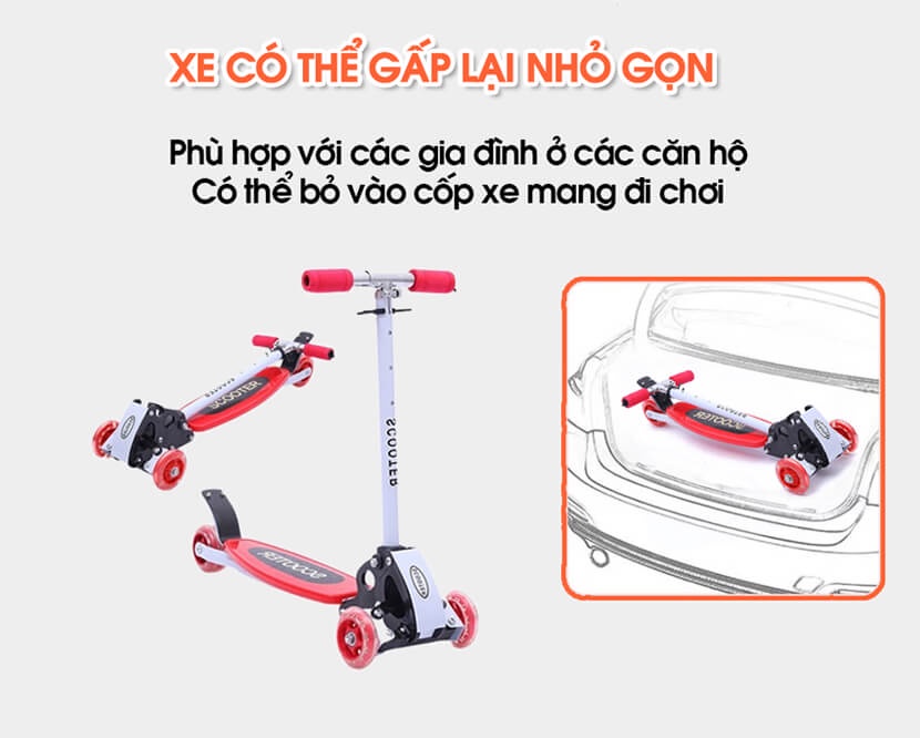 Mô tả Xe trượt scooter 3 bánh cho bé chính hãng BBT Global trẻ em từ 2-7 tuổi KM956A - 6