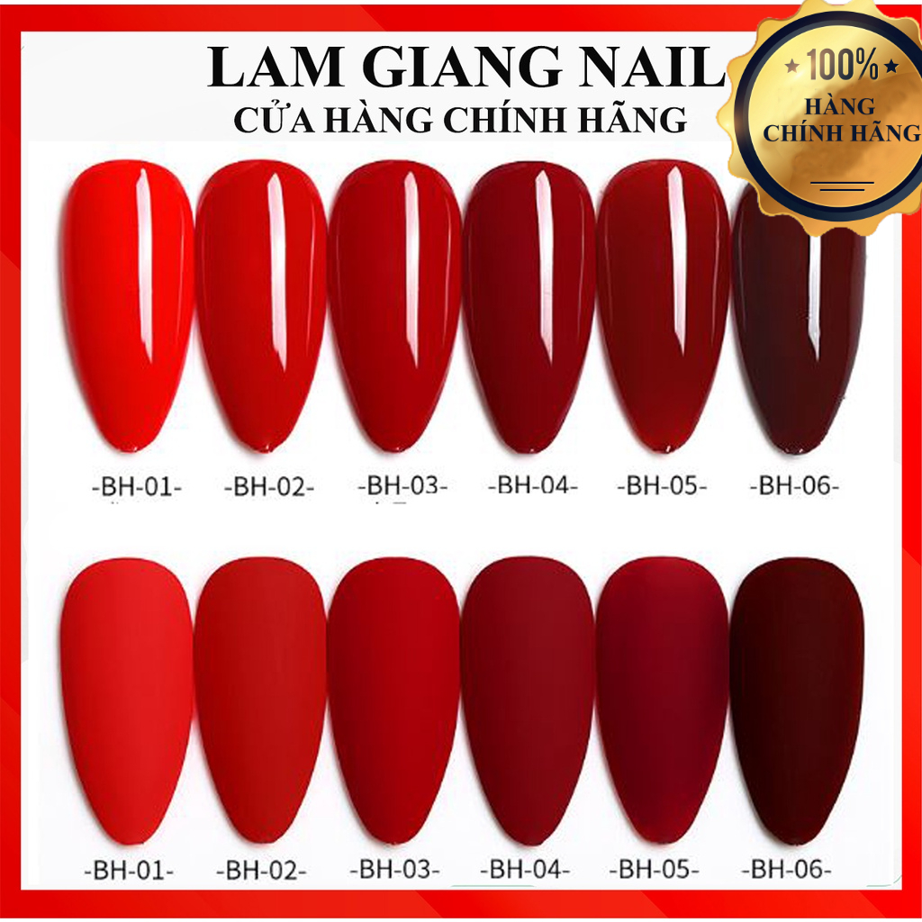 Sơn gel chính hãng AS đỏ BH 6 màu, đỏ ớt, đỏ caramel, đỏ đô, đỏ cherry chai 15ml