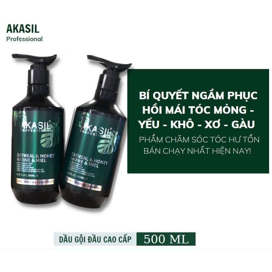 Cặp Dầu Gội Xả AKASIL 500ml/1000ml | Dưỡng Tóc Mềm Mượt, Hỗ Trợ Sạch Gàu Dầu.