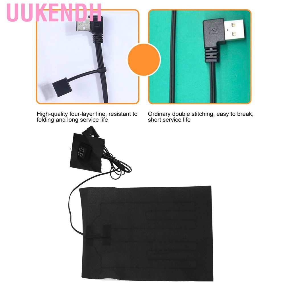 Uukendh [Uukendh]Tấm hệ thống USB có điều chỉnh nhiệt độ gắn vào quần áo tiện lợi