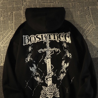 Áo nỉ có mũ trùm đầu, dáng rộng in hình thanh gươm sau lưng cá tính áo hoodie thời trang nam nữ, unisex