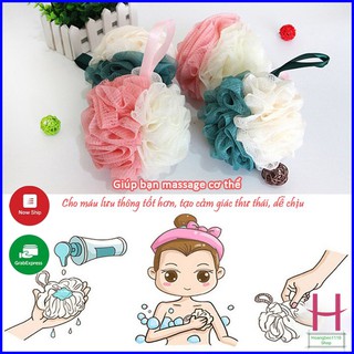 Bông tắm tròn cao cấp 2 màu pastel xinh xắn, lưới mềm mại { H }
