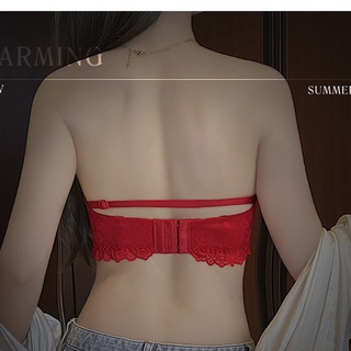 Bộ Áo Lót Nâng Ngực + Quần Lót 3/4 Chất Liệu Mềm Mại Phối Ren Hoa Quyến Rũ Có Thể Tháo Rời Cho Nữ