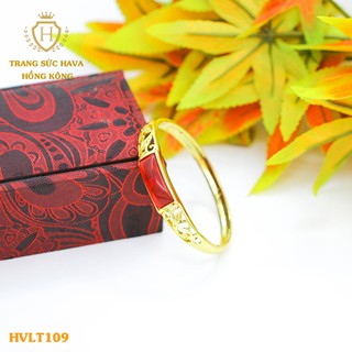Vòng Tay, Lắc Tay Nữ Mặt Đính Đá, Titan Xi Mạ Vàng Non Cao Cấp - Trang Sức Hava Hong Kong - HVLT109