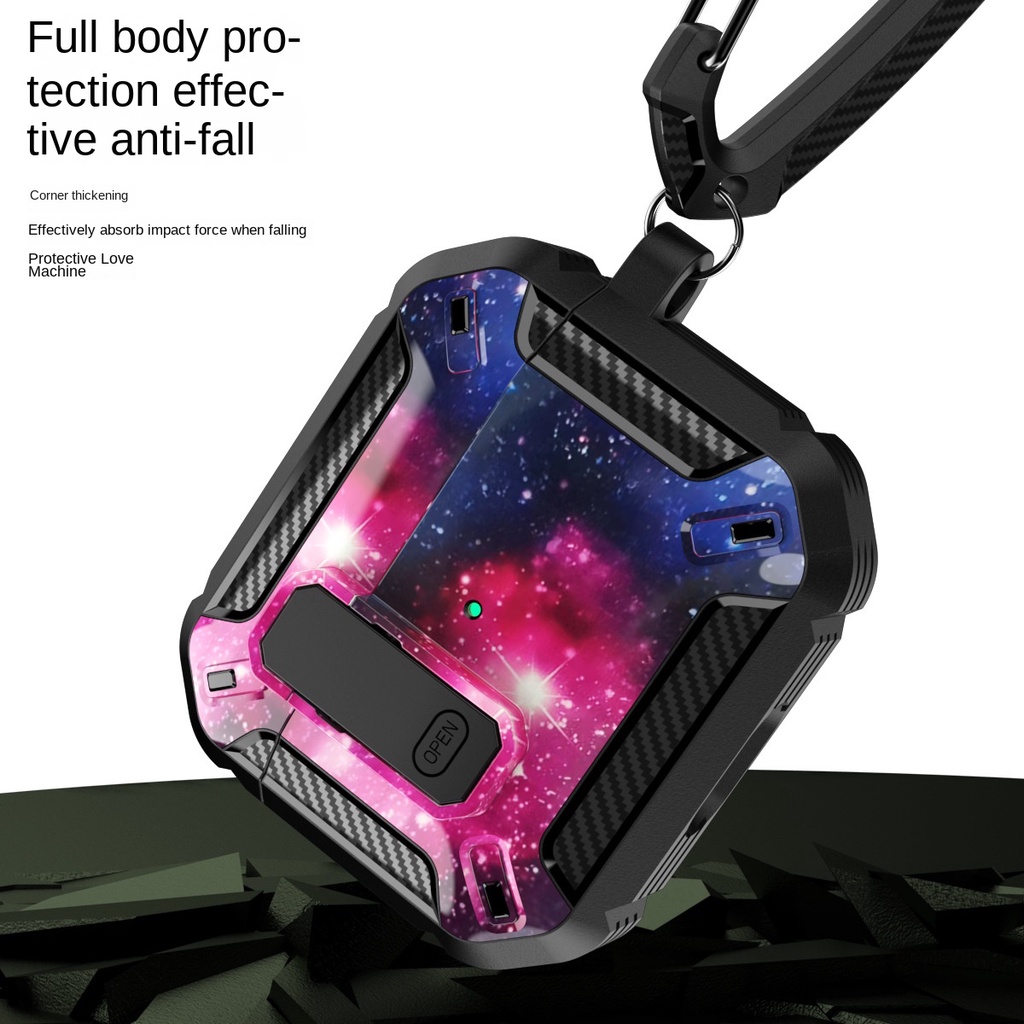 Vỏ bảo vệ Air AirPods Pro2 Vỏ bảo vệ Mecha Buckle Switch Carabiner AirPods1 / 2 / 3 Vỏ tai nghe in hình