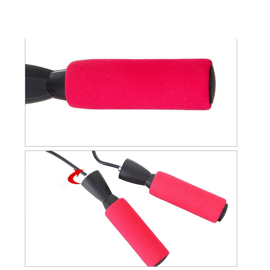 Dây nhảy thể thao SPORTY TS1 lõi dây PVC 6mm, tay nắm bọt xốp thoáng khí tập Gym, boxing