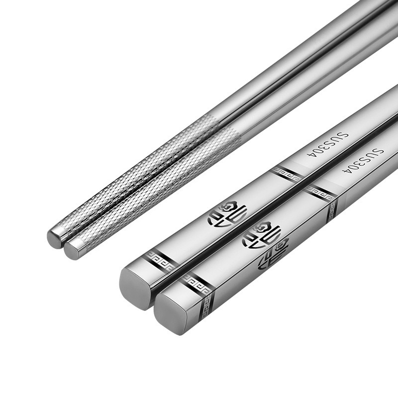 Bộ 10 đôi đũa inox 304, 316 chống trơn trượt hoa văn đẹp cao cấp,sang trọng, tính tế